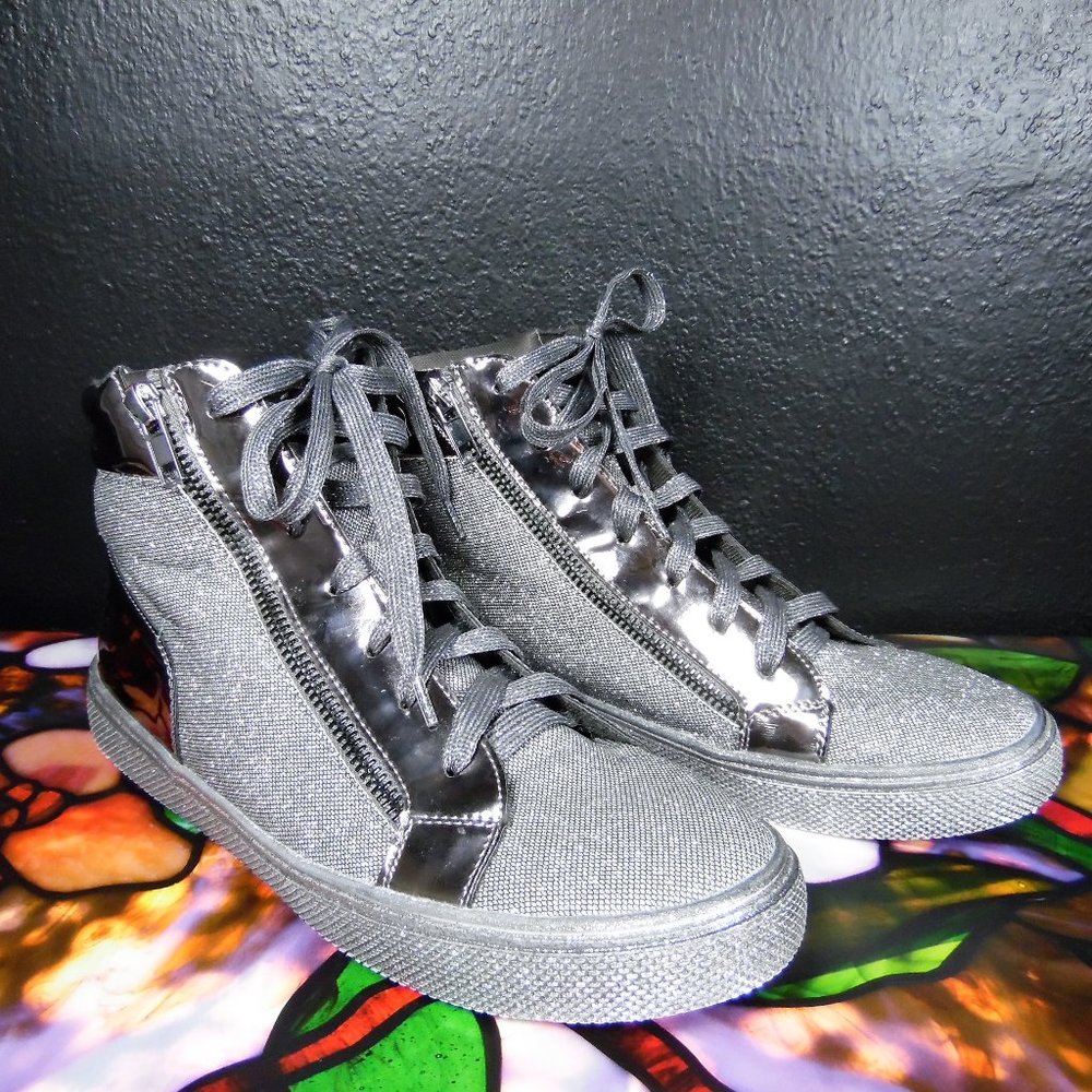 Lauren Lorraine Silver High top Sneakers